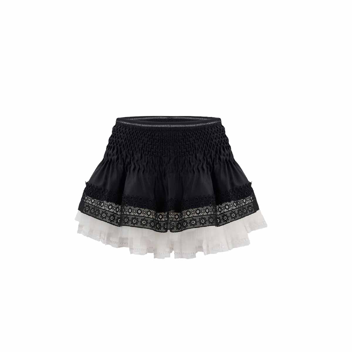 Black Pleated Tennis Skirt Trimmed with White