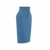 Blue High-Waisted Corseted Pencil Skirt