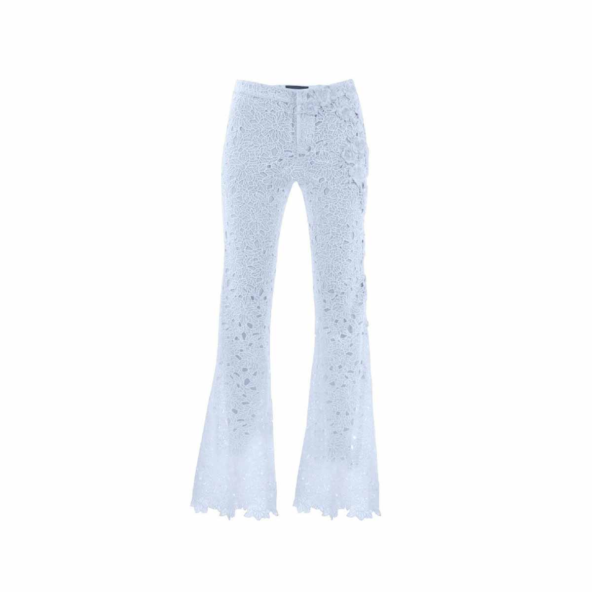 Ivory Lace Flared Pants